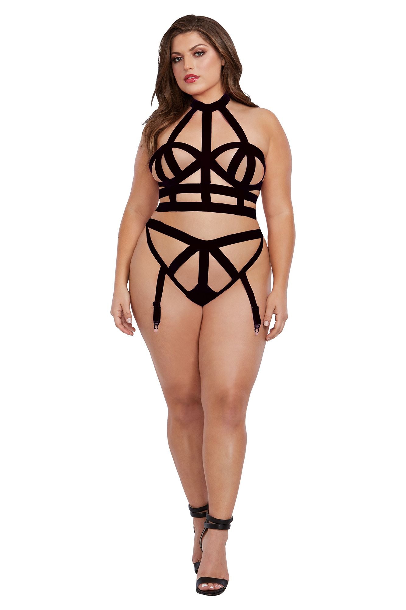 DG11833 Sexy Dreamgirl Strappy Fetish Lingerie Set