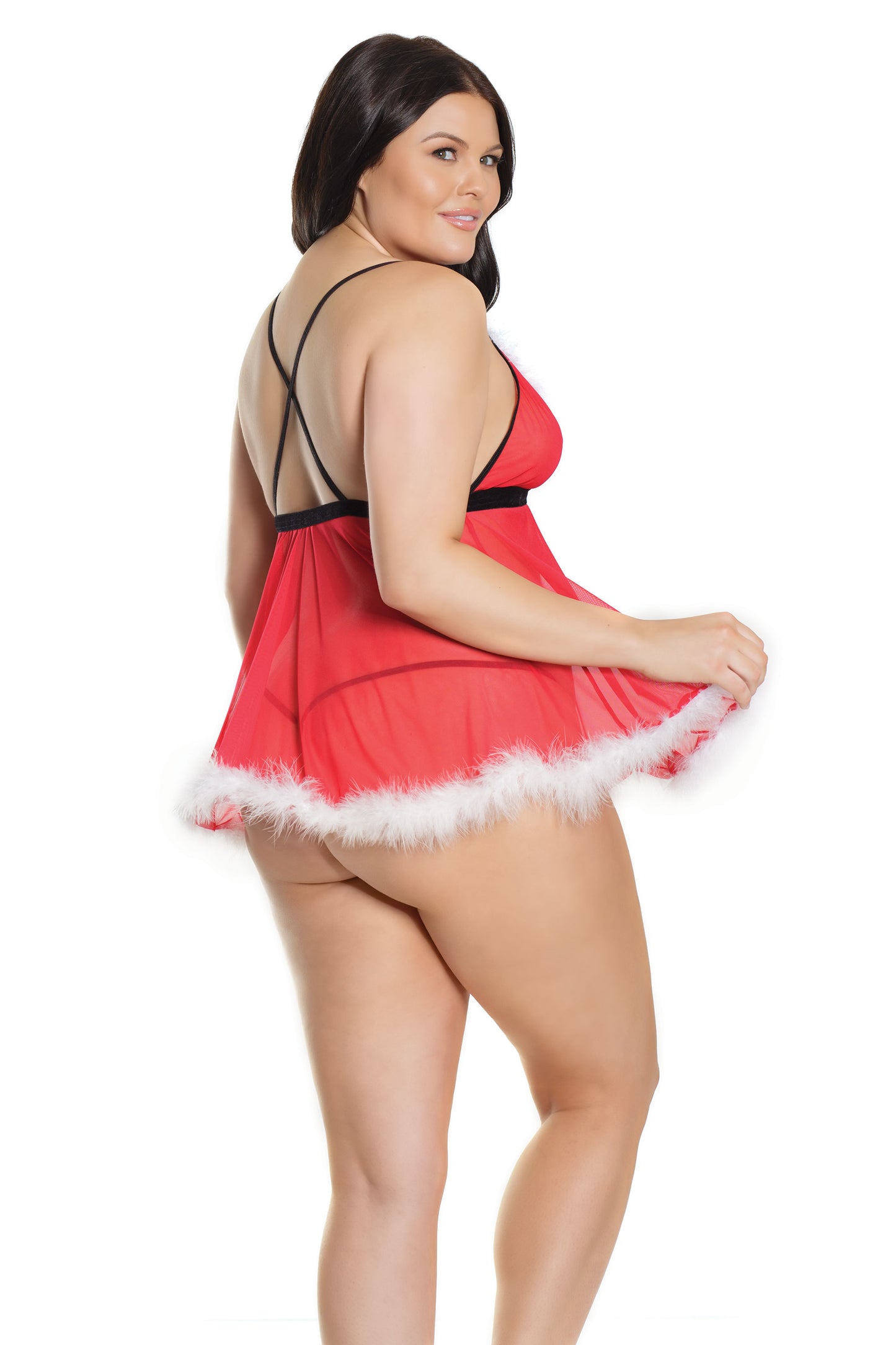 CQ2583 Coquette Santa Plus Size BabyDoll & G-String