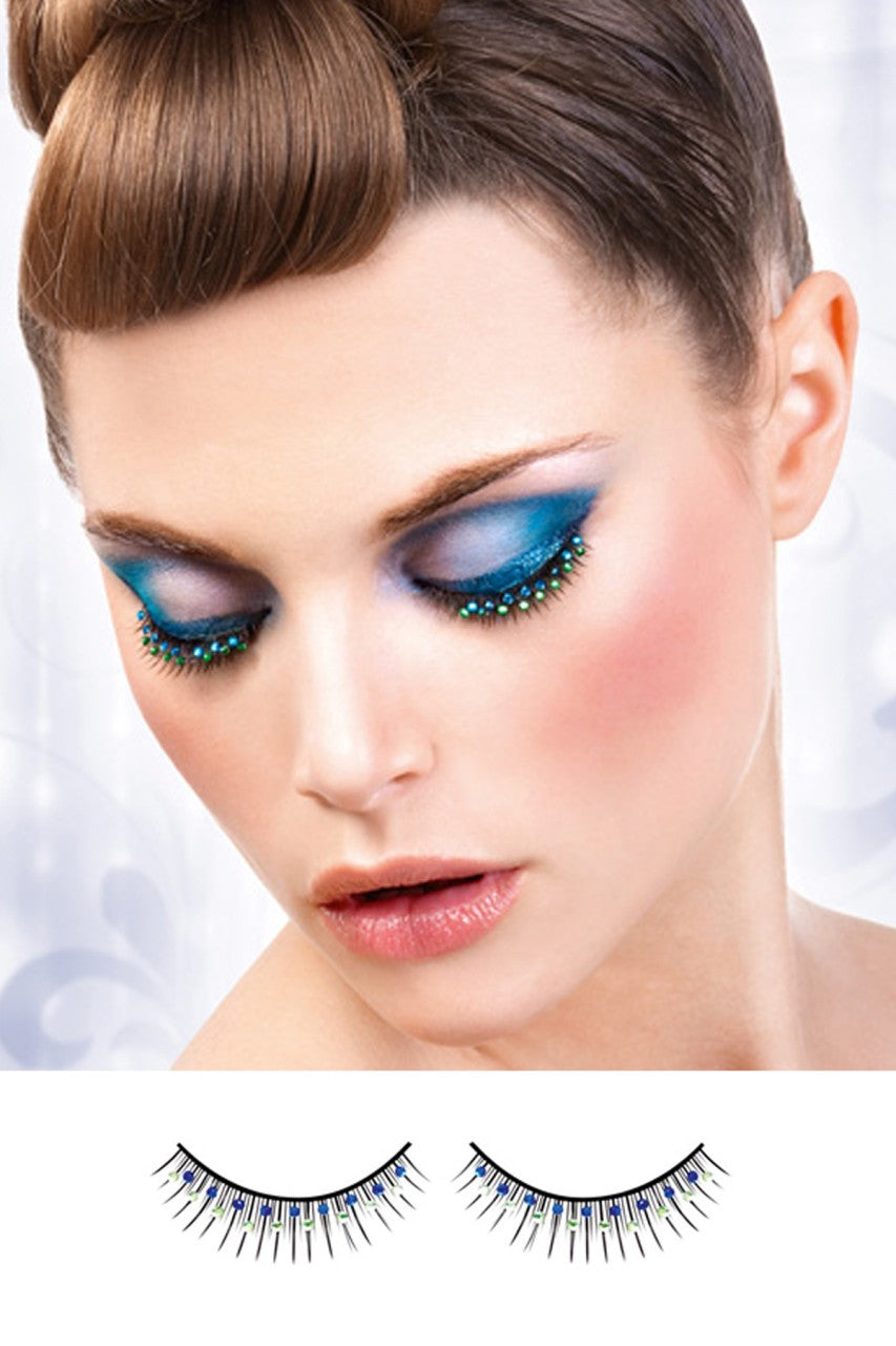 BE508 Baci Black-Blue-Green Rhinestone Eyelashes
