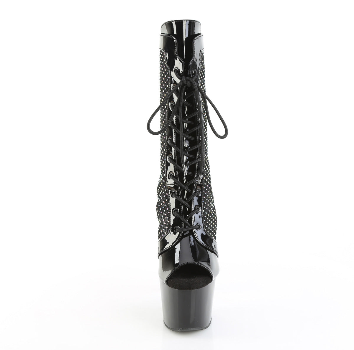 Black 7 Inch Pole Dancer Ankle Boots - Pleaser ADORE-1048RSNT