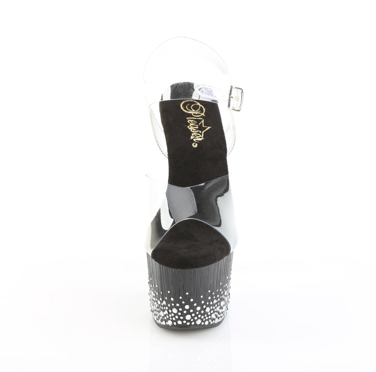 Clear Black 7 Inch Pole Dancing Platform Shoes - Pleaser ADORE-708SPKL-01