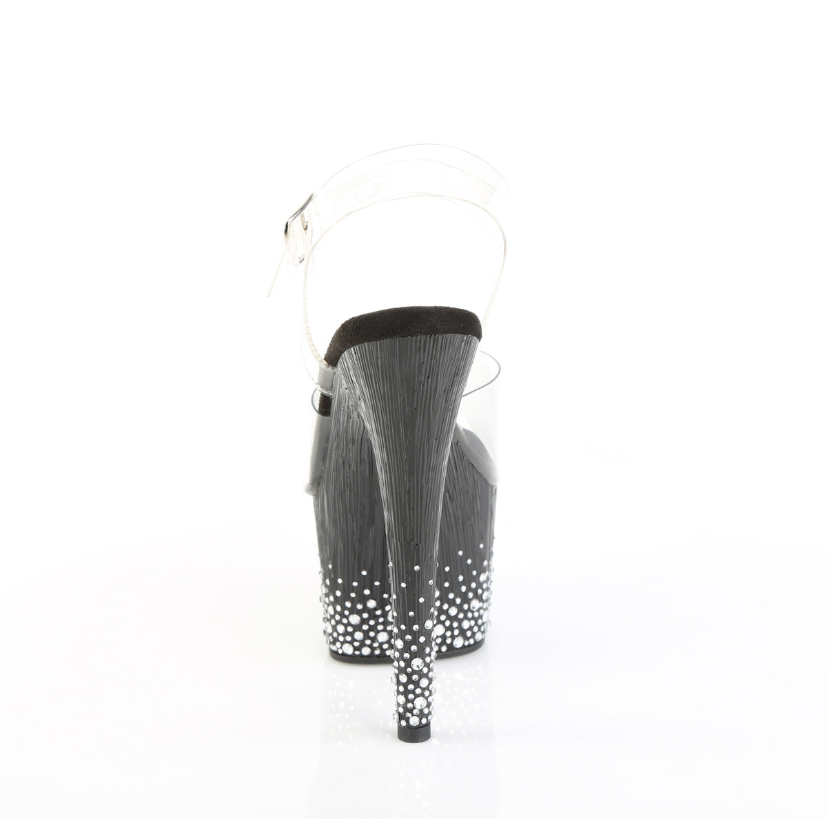 Clear Black 7 Inch Pole Dancing Platform Shoes - Pleaser ADORE-708SPKL-01