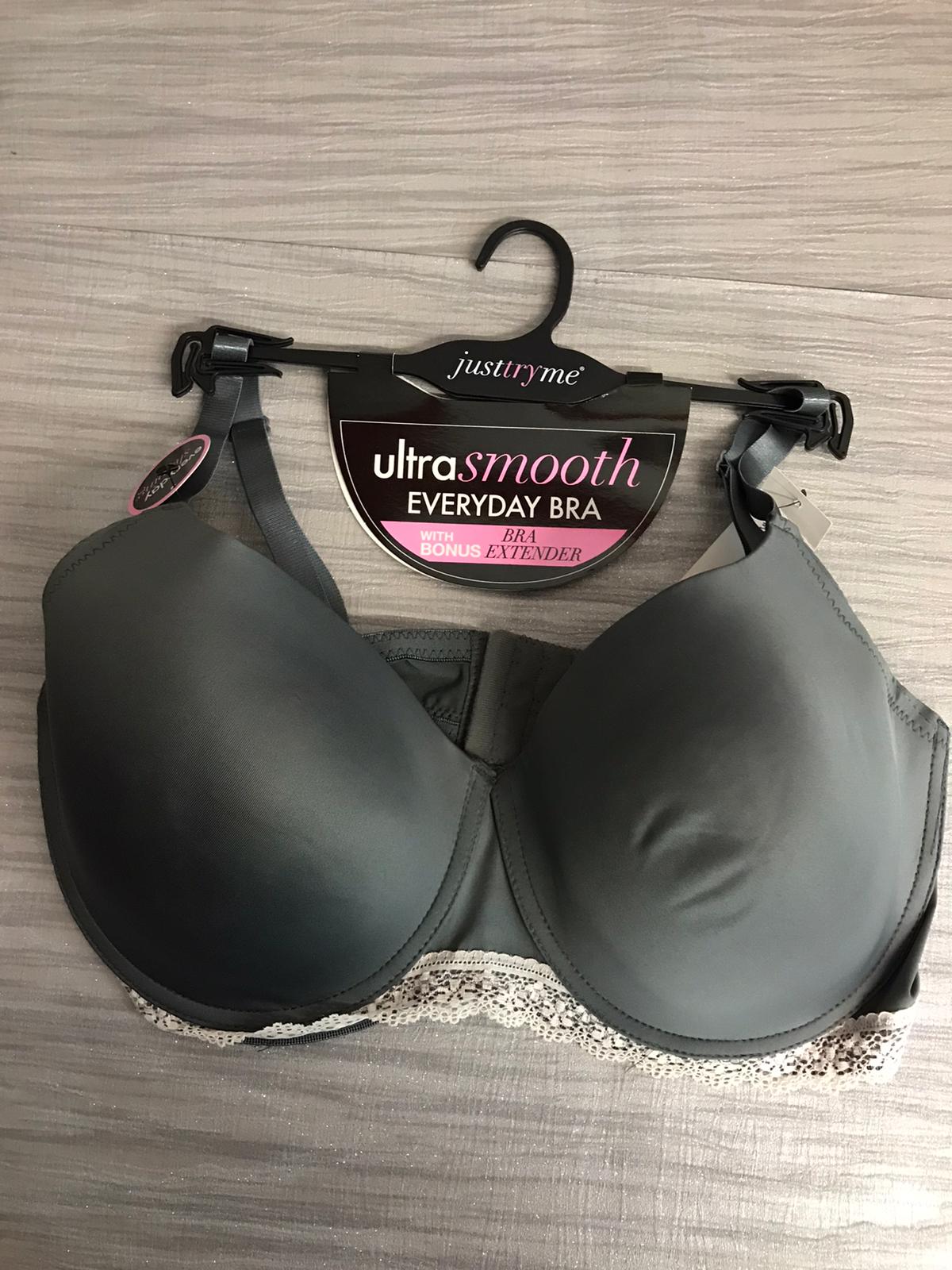 B24365x-Fary Grey Plus size Fancy Fancy Fancy Fancy Fante Ultra Smoth Sutien cu extensor de sutien bonus