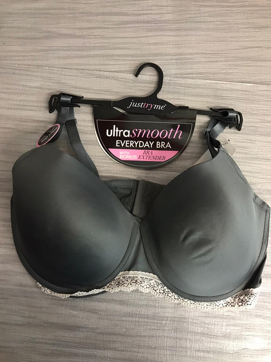 B24365x-Fary Grey Plus size Fancy Fancy Fancy Fancy Fante Ultra Smoth Sutien cu extensor de sutien bonus