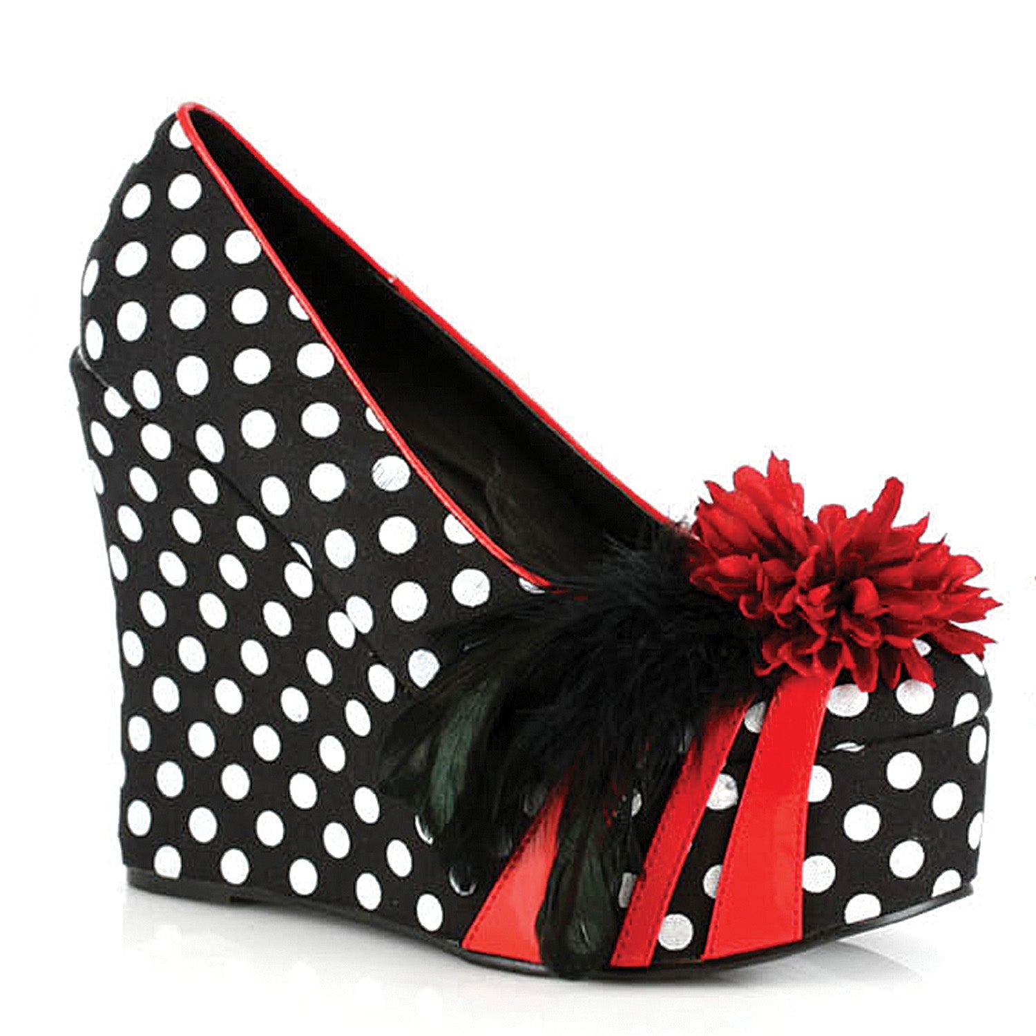 4.5 Heel Hedge with Feather & Flower BP475EDNA Black/White