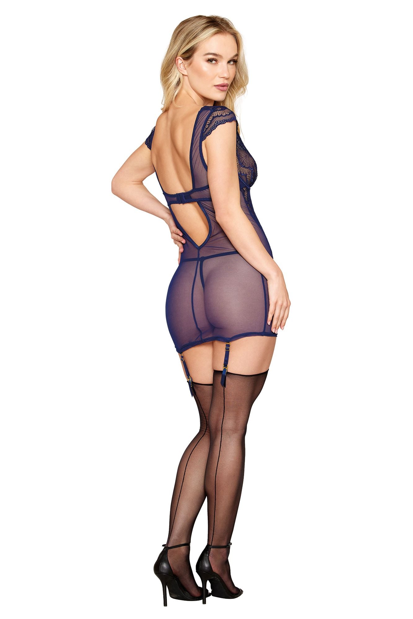 DG12426 Dreamgirl Nocturnal Lace & Mesh Teddy