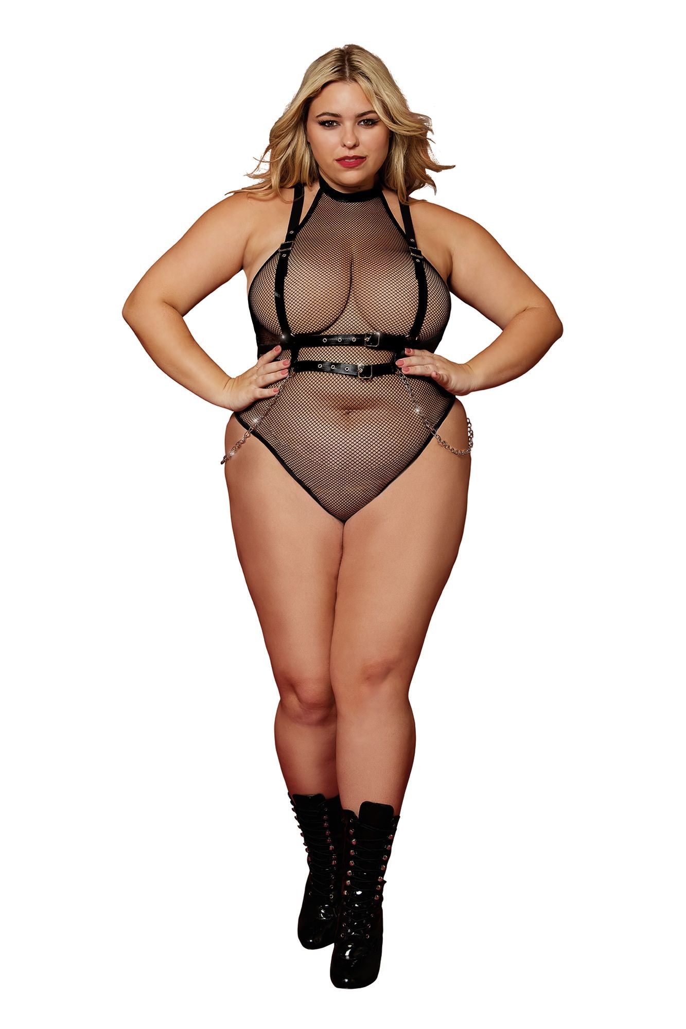 Dreamgirl Plus Size Fishnet Fetish Bodysuit