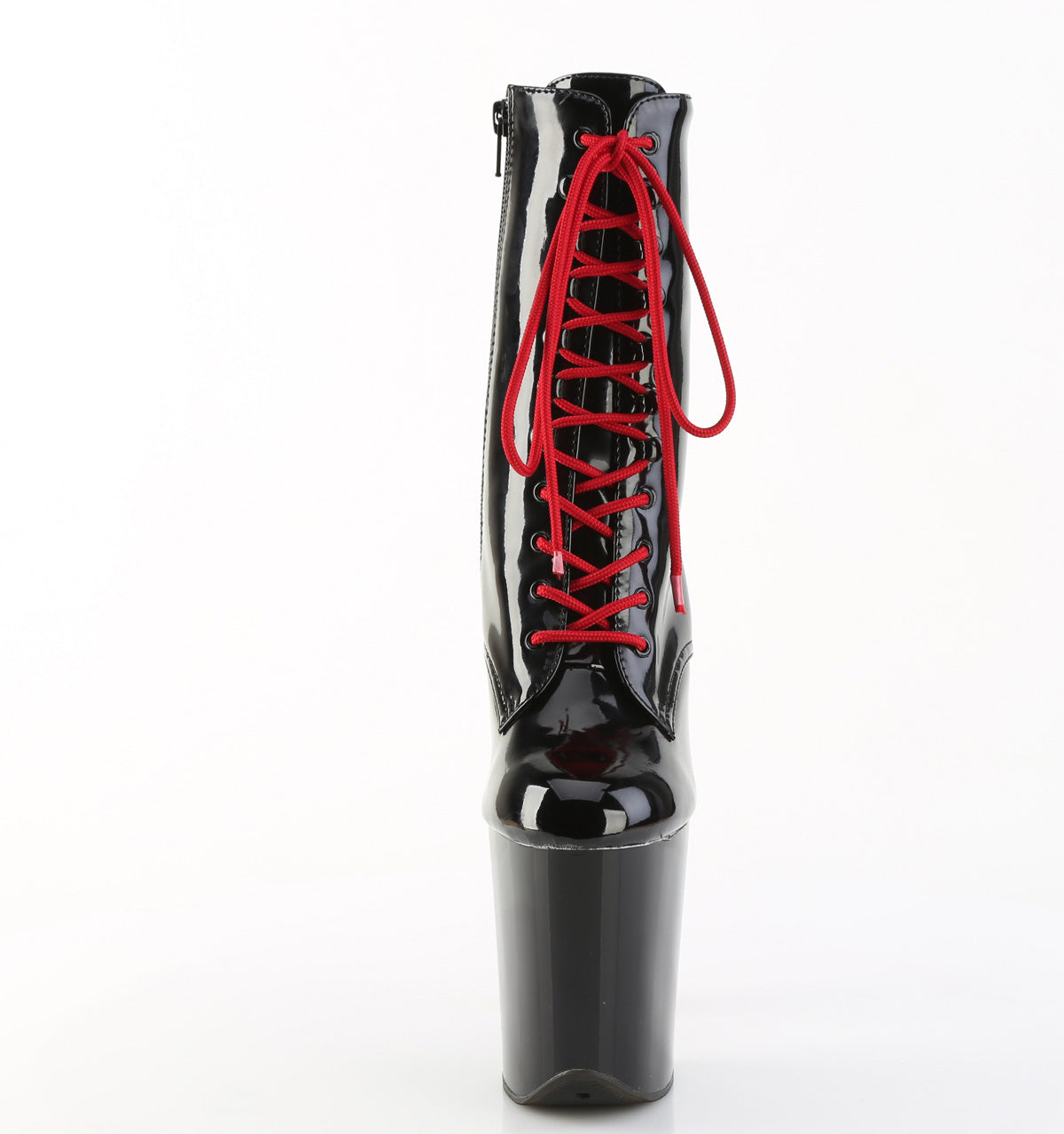 flamingo 1020 8 black patent and red heel pole dancer platform boots