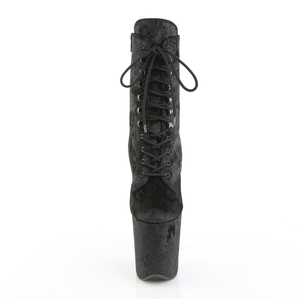 Black Fabric 8 Inch Exotic Dancing Ankle Boots - Pleaser FLAMINGO-1020WR