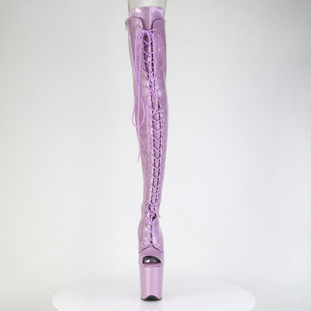 flamingo 3021gp lilac glitter pleaser pole dancing thigh boots
