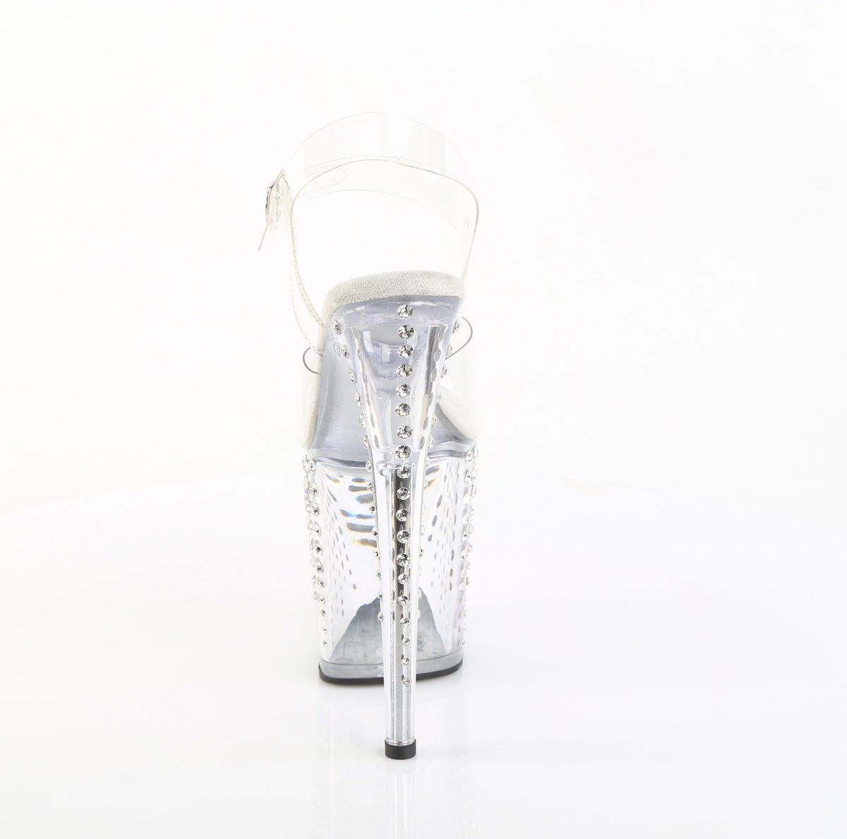 Clear Bling 8 Inch Statement Dancer Pole Heels - Pleaser FLAMINGO-808TDRS
