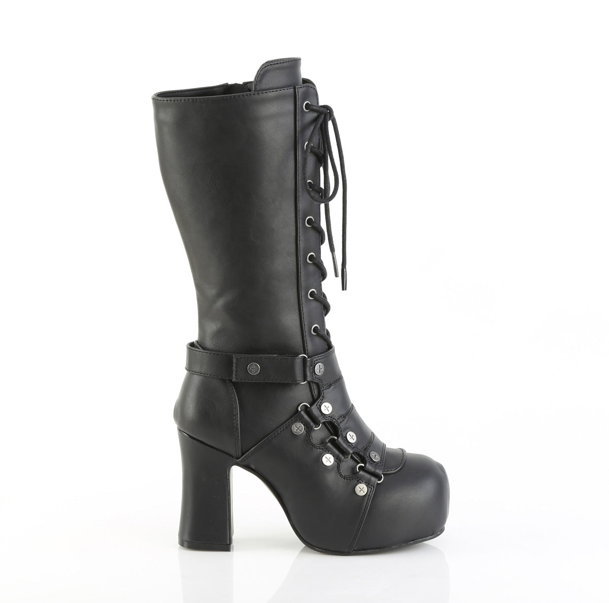 Black 3.8 Inch Alternative Knee High Boots - Demonia Cult GOTHIKA-152