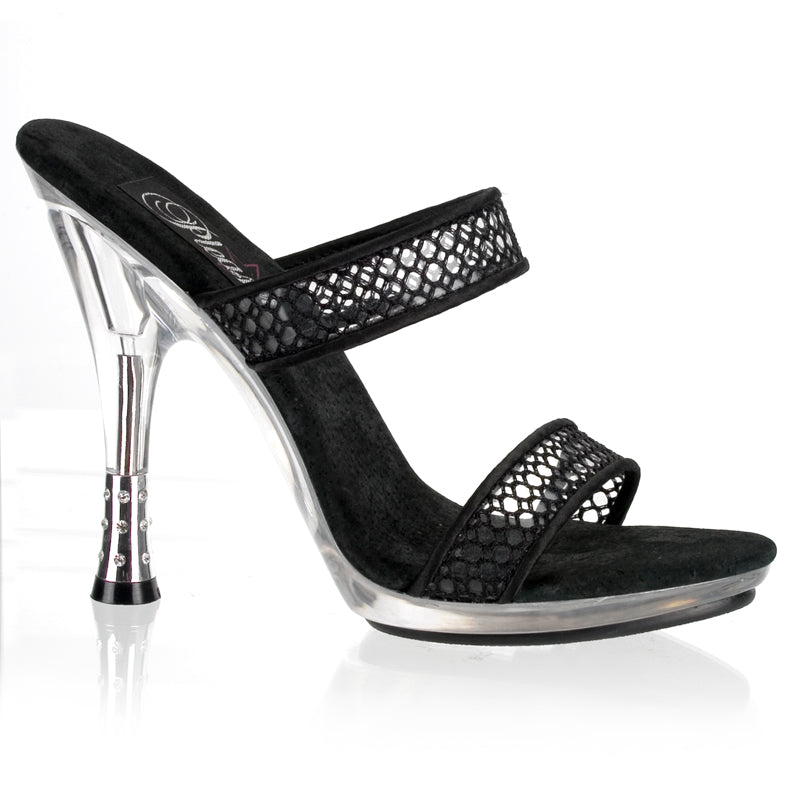 GLITZY-502-2 Pleaser Blk Clear High Heel Alternative Footwear Discontinued Sale Stock
