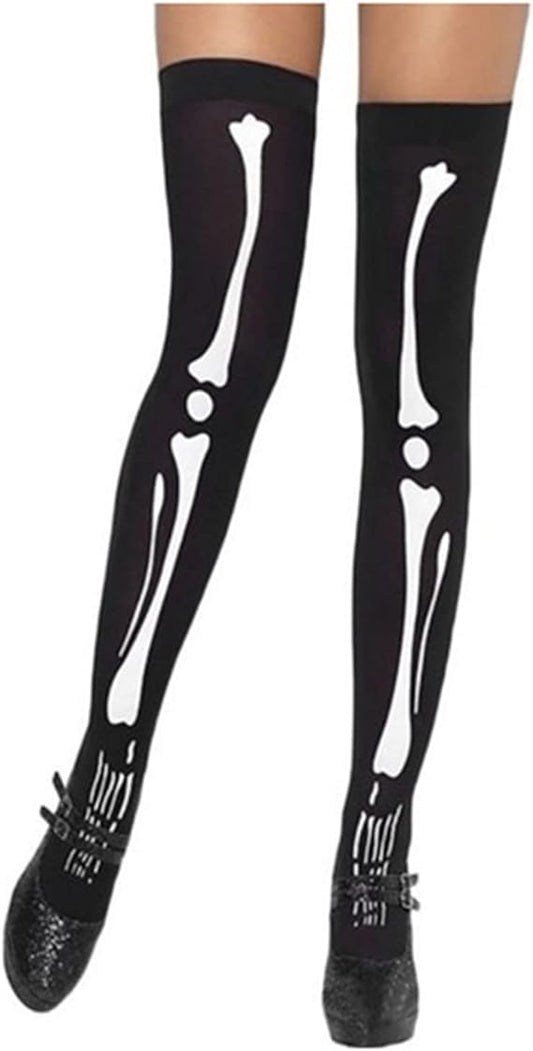 ML649 Music Legs Skeleton Thigh Highs