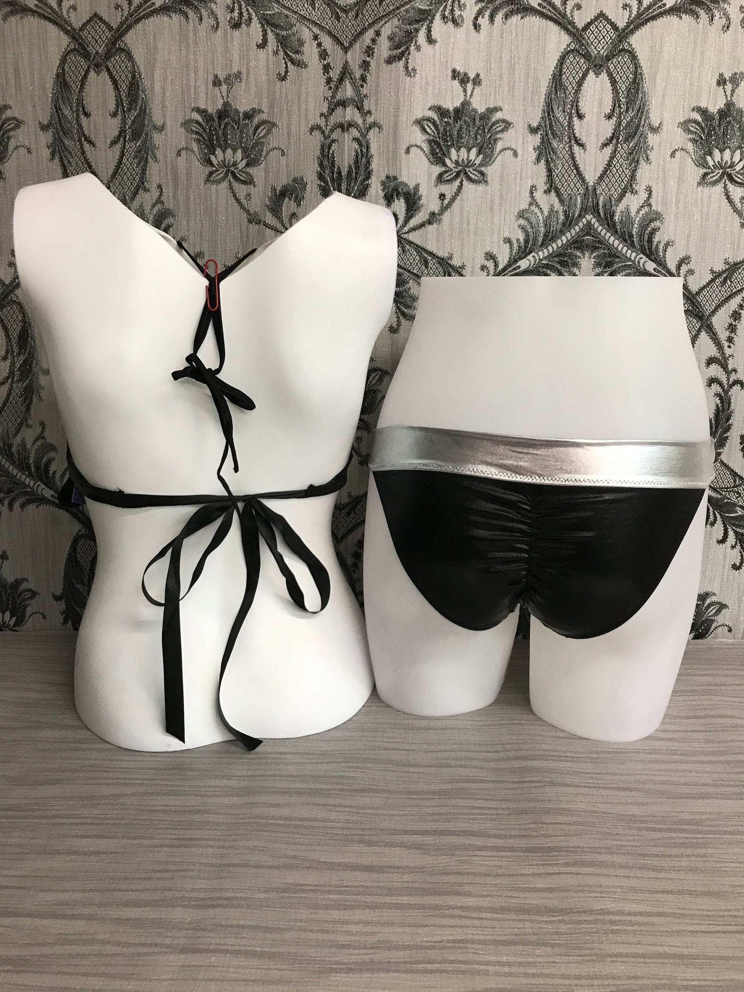 RV-OW812 Black and Silver Lingerie Bikini Set