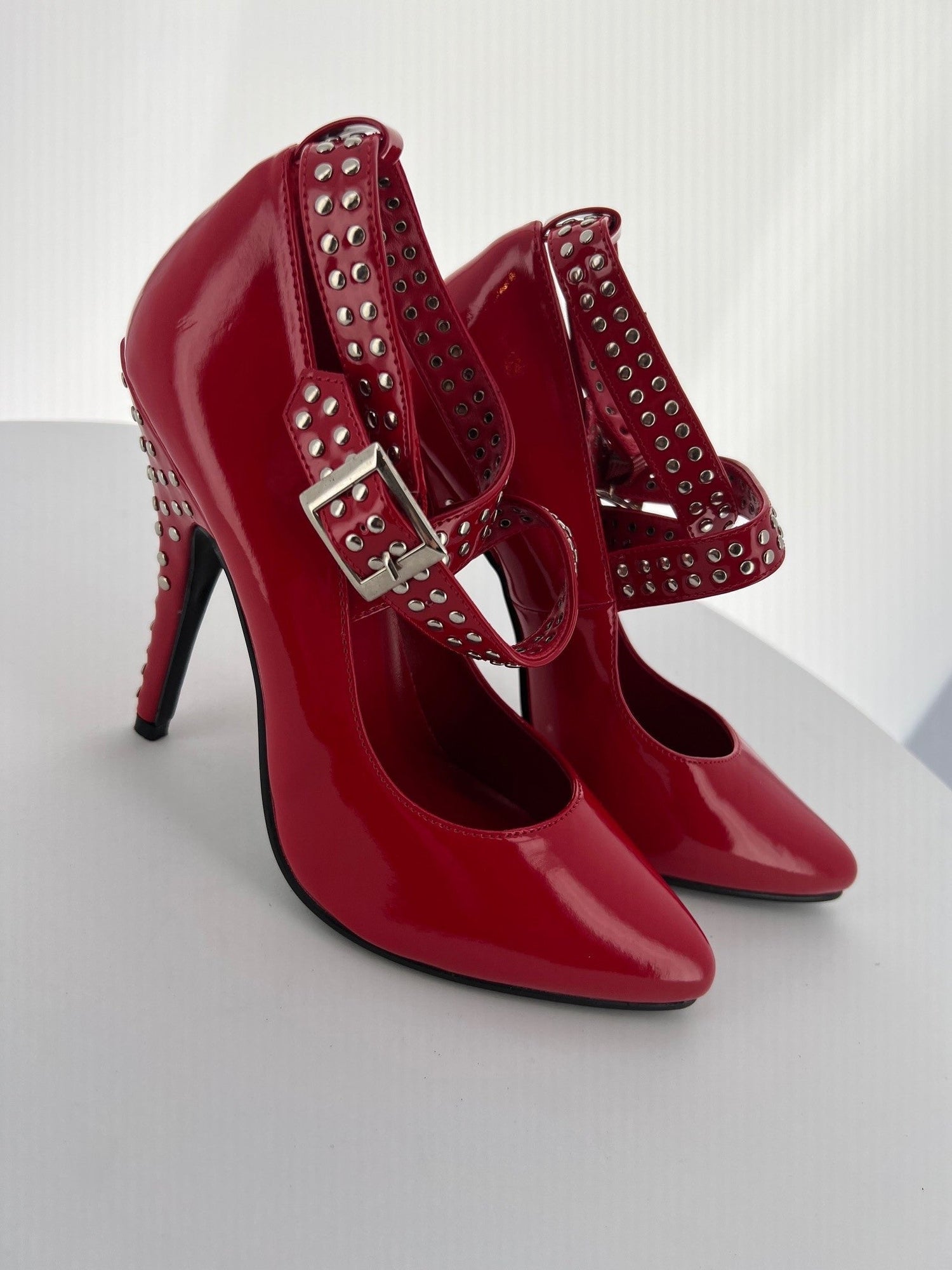 SEDUCE-446 Red High heel Shoes with Studs