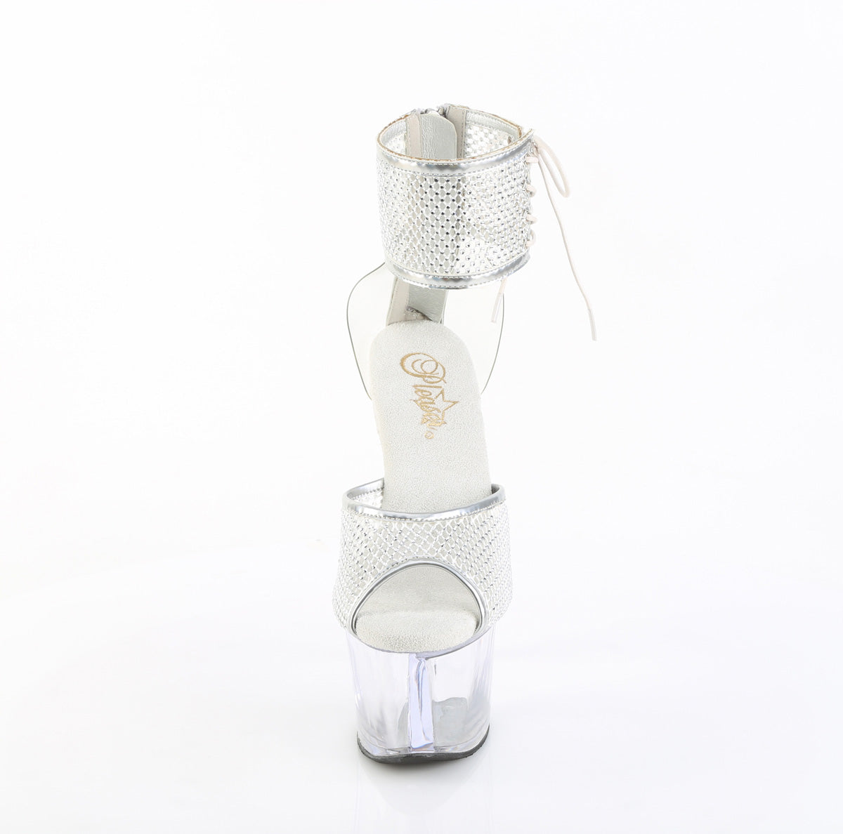 Silver & Clear 7 Inch Platform Pole Platform Shoes - Pleaser SKY-324PREM-RSNT