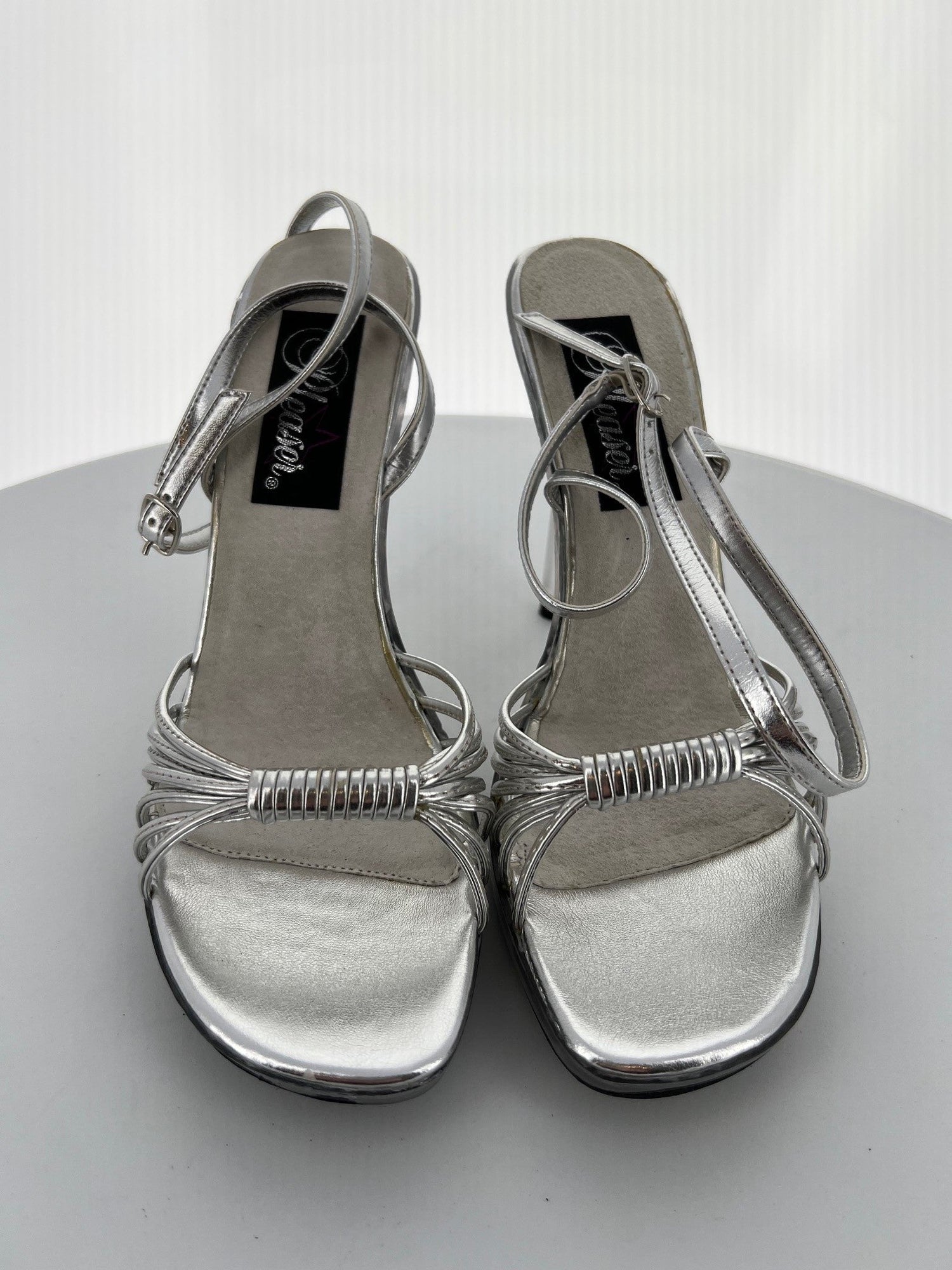 VOGUE-20 Pleaser Silver Strappy Sandals