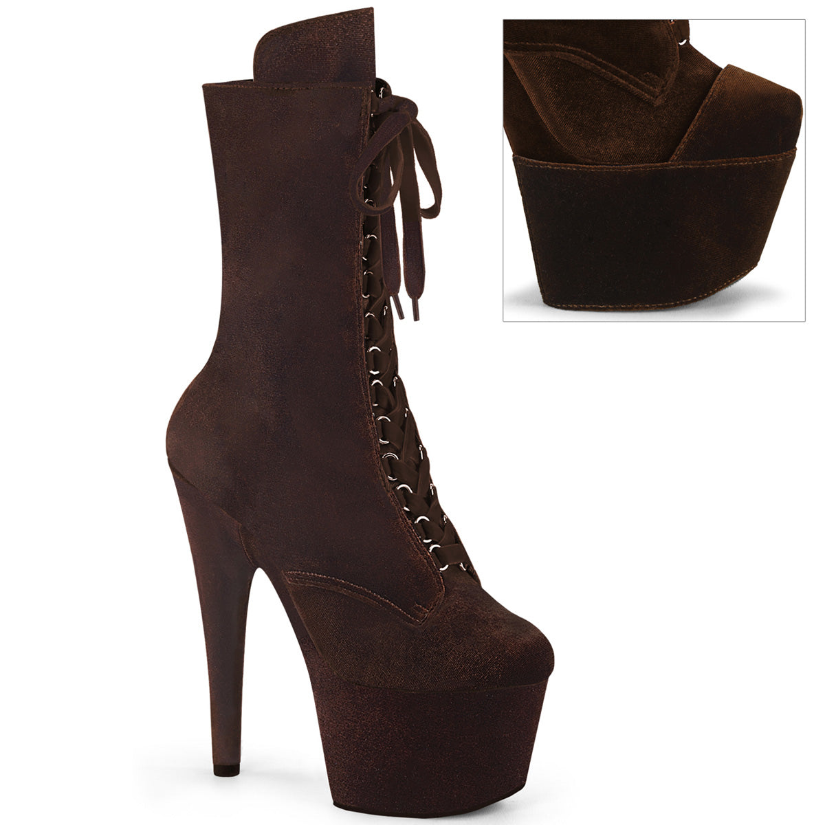 Adora-1045 Veler sexy marrón marrón Velvet Pole Dance Botas