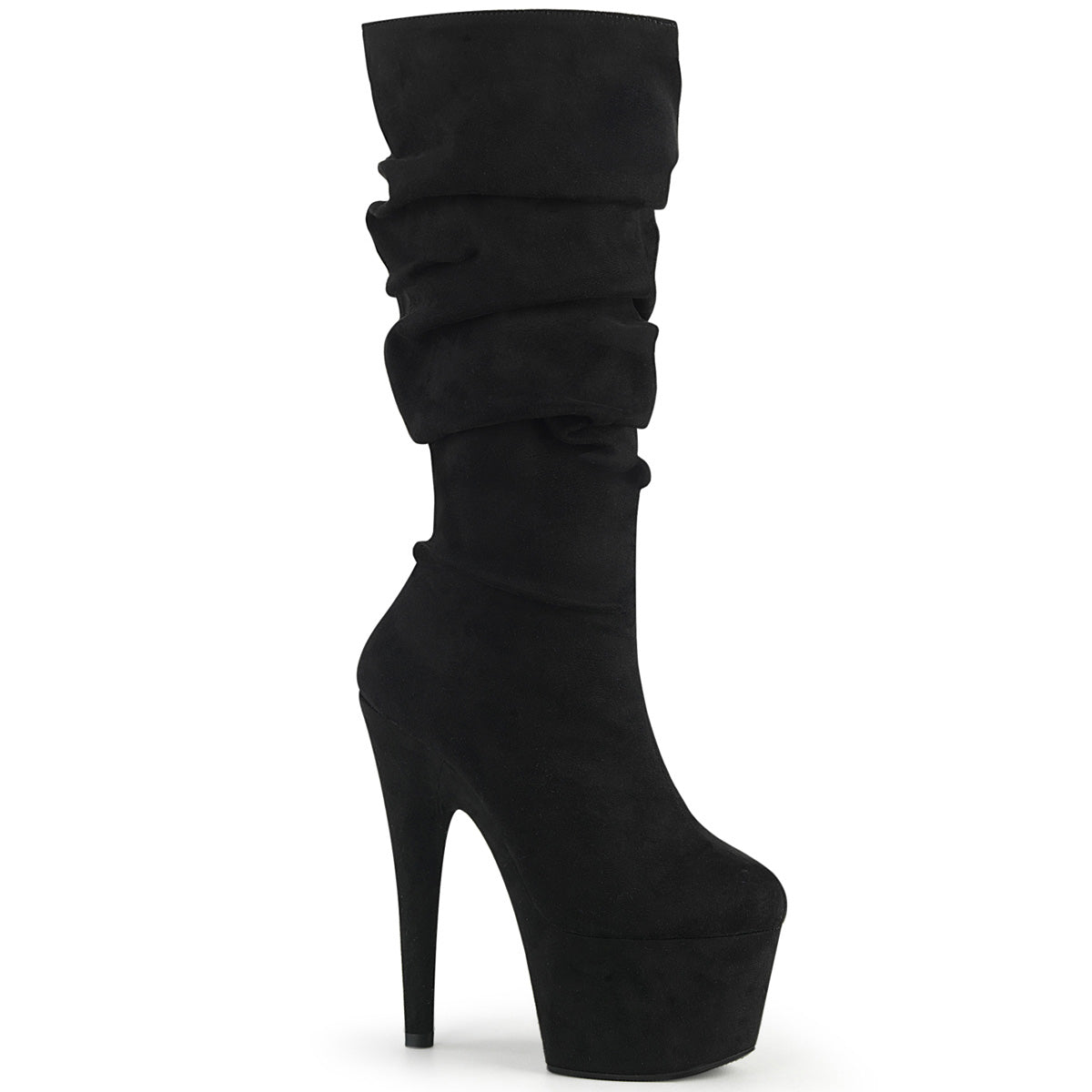 Adore-1061 Pleaser Black Suede Exotic Dancing Boots de media calificación