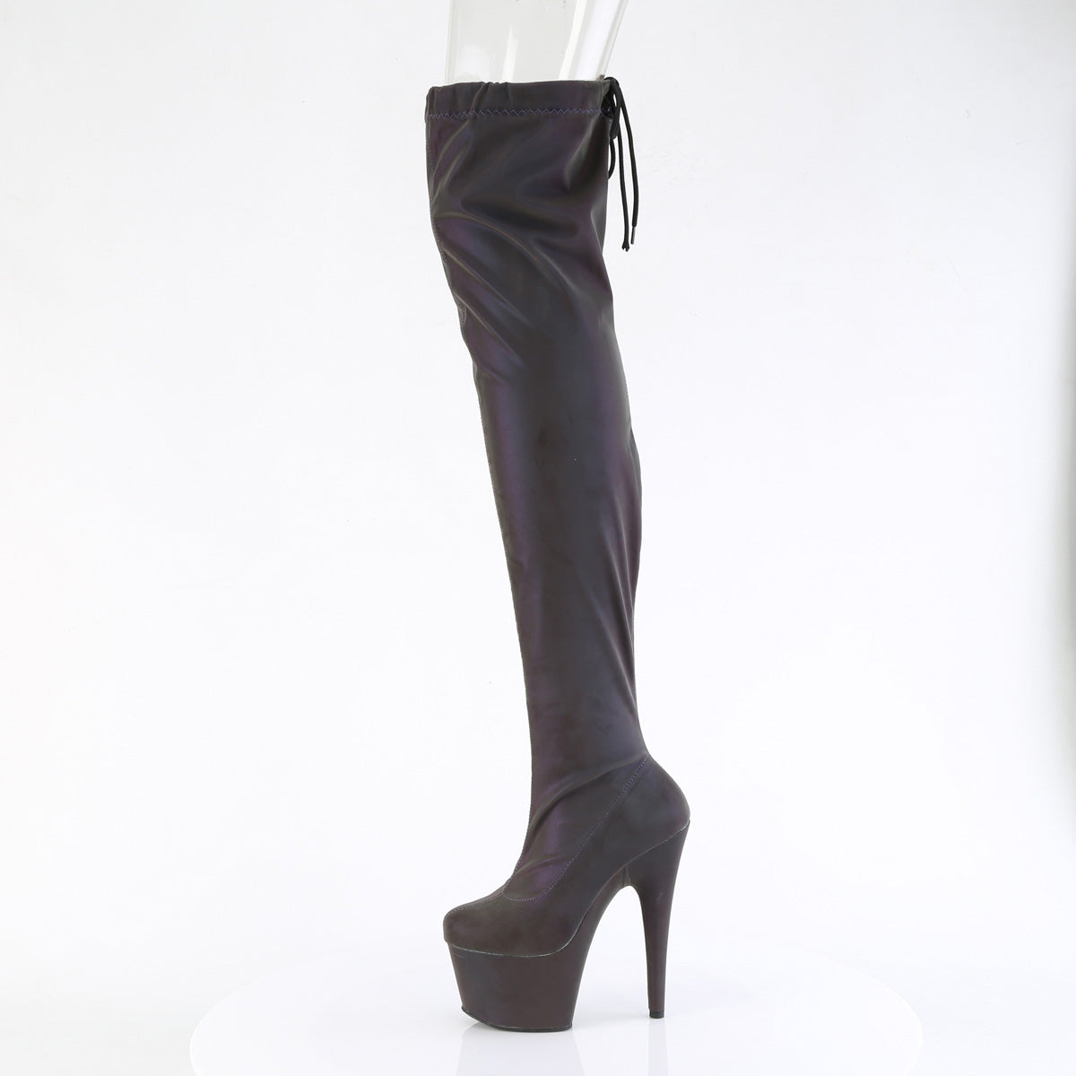 Green Purple 7 Inch Fetish Platform Thigh Boots - Pleaser ADORE-3008REFL