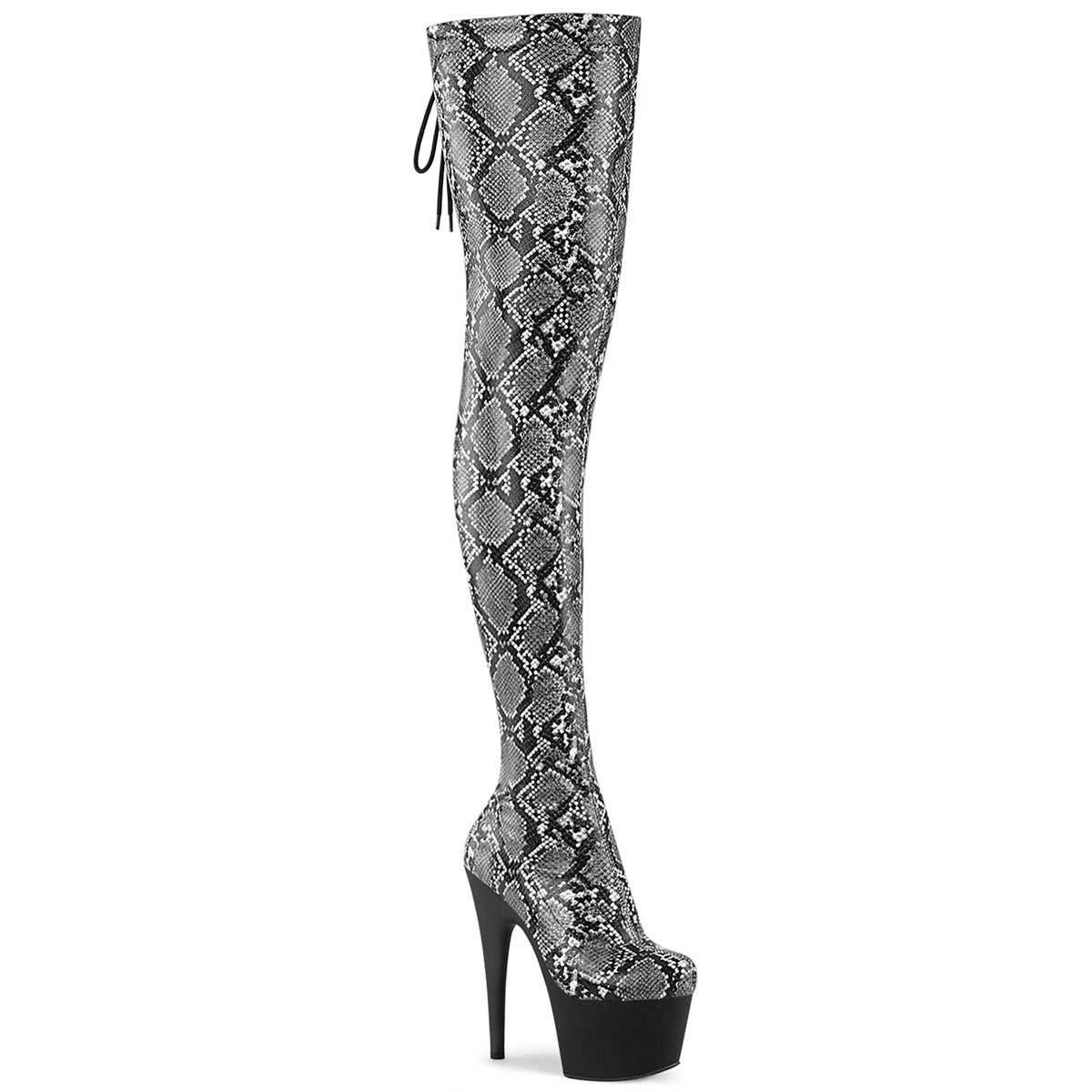 Snake Print 7 Inch Exotic Dancing Thigh Boots - Pleaser ADORE-3008SP-BT