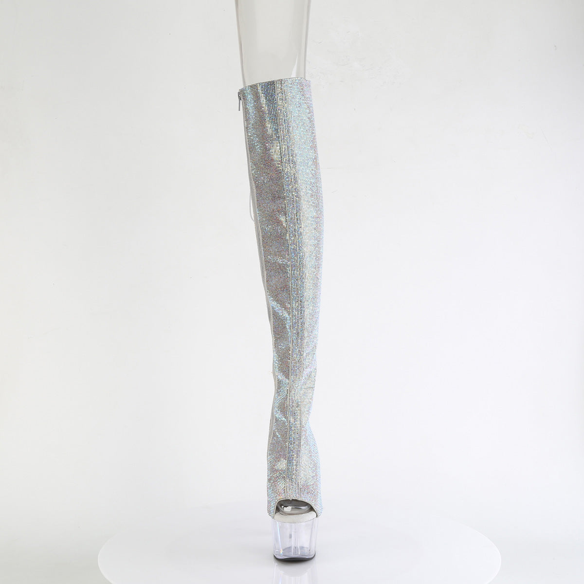 Silver 7 Inch Exotic Dance Thigh Boots - Pleaser ADORE-3019C-RS