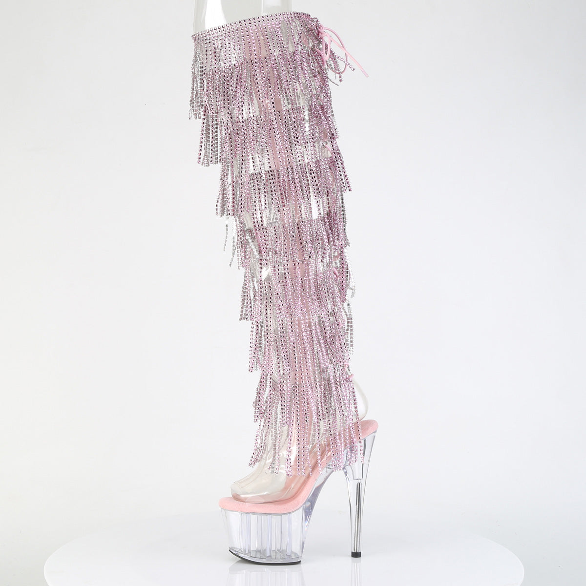 adore 708 pleaser footwear clear black red