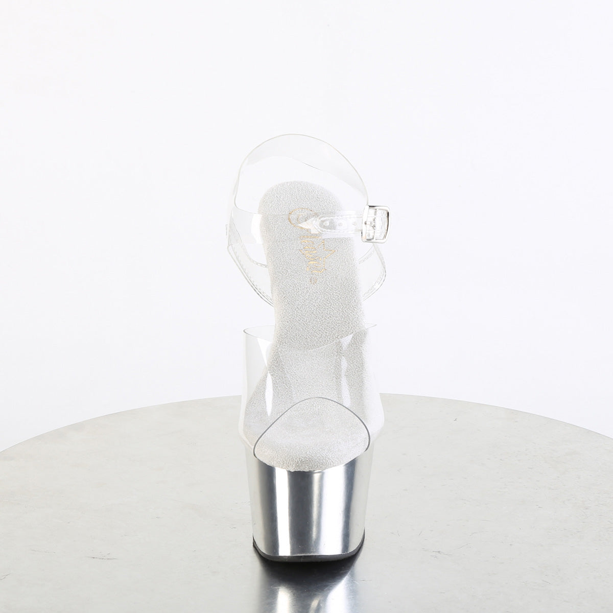 adore 708 pleaser pole dancing shoes clr matching slv chrome