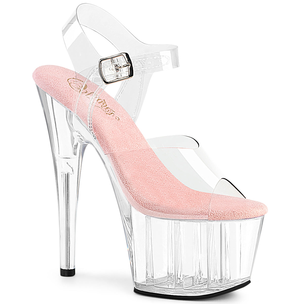 ADORE-708 Pleaser Pole Dancing Shoes Footwear Clear/Pink/Clear