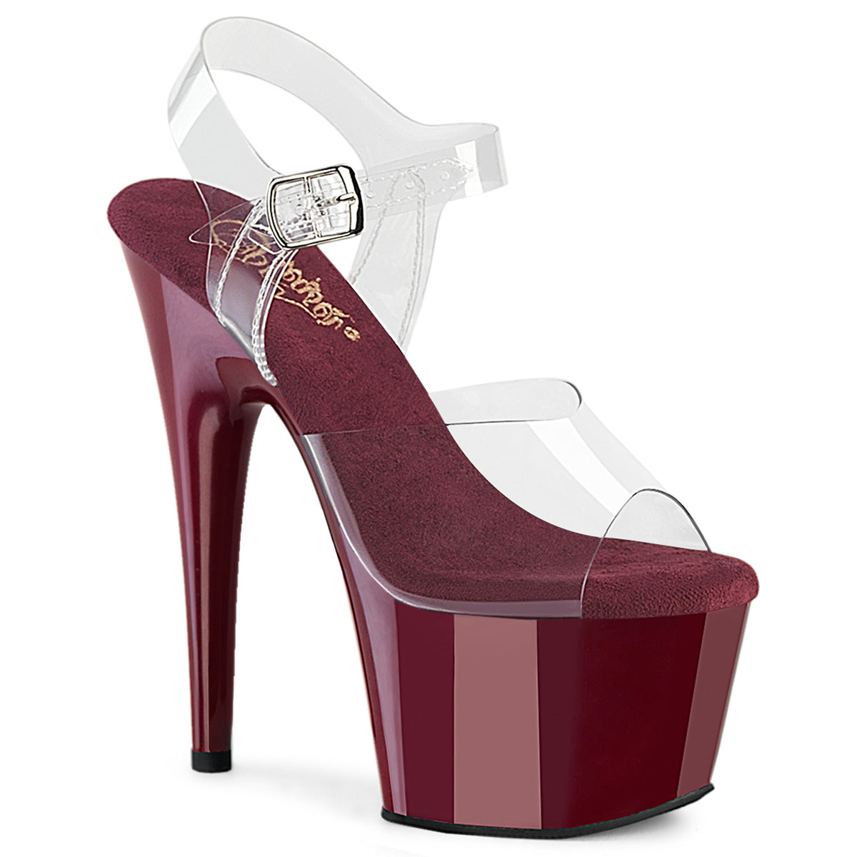 Burgundy 7 Inch Dancers Platform Shoes - Pleaser ADORE-708