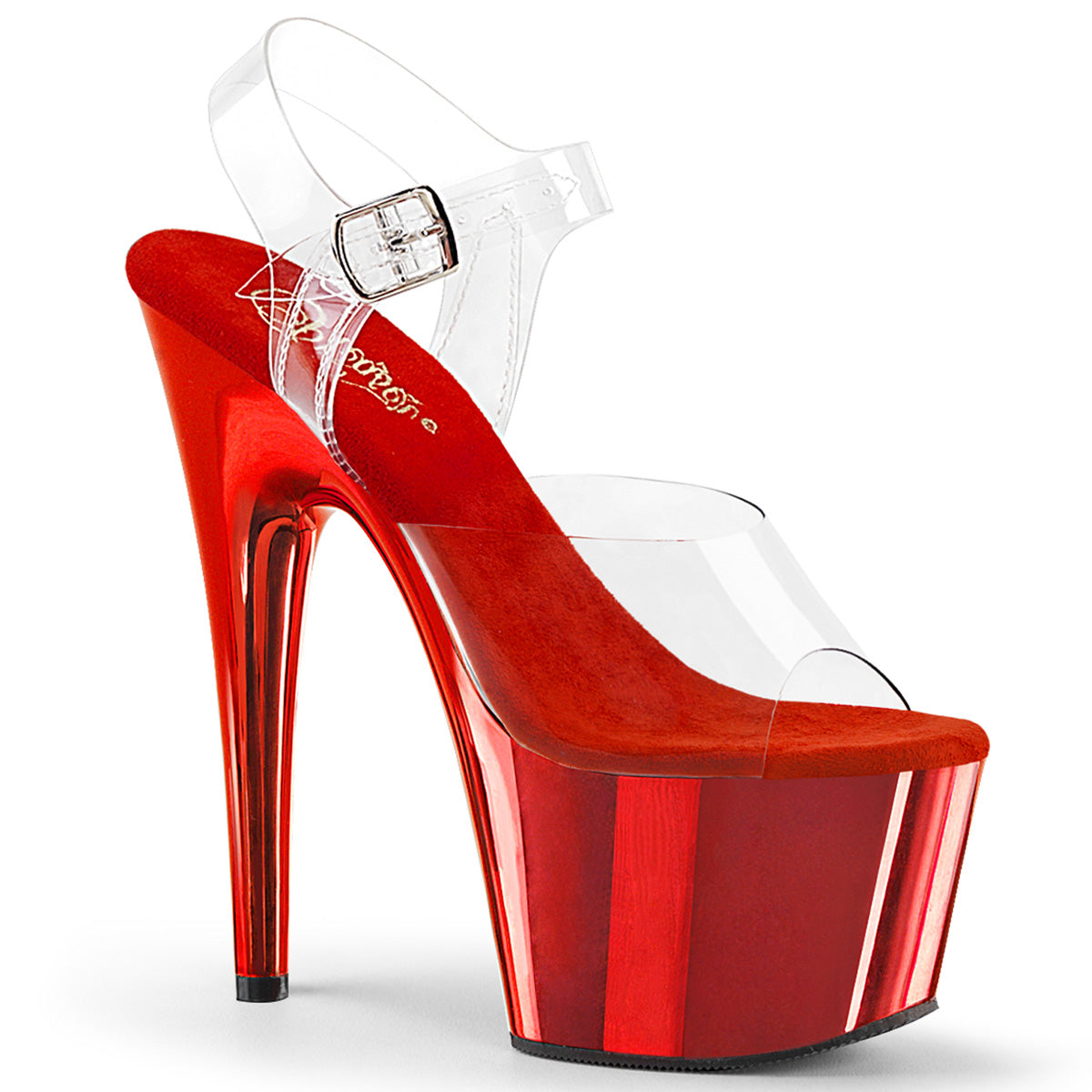 Adore-708 Pleaser de 7 pulgadas Red Crome Plataforma Pole Dance tacones altos