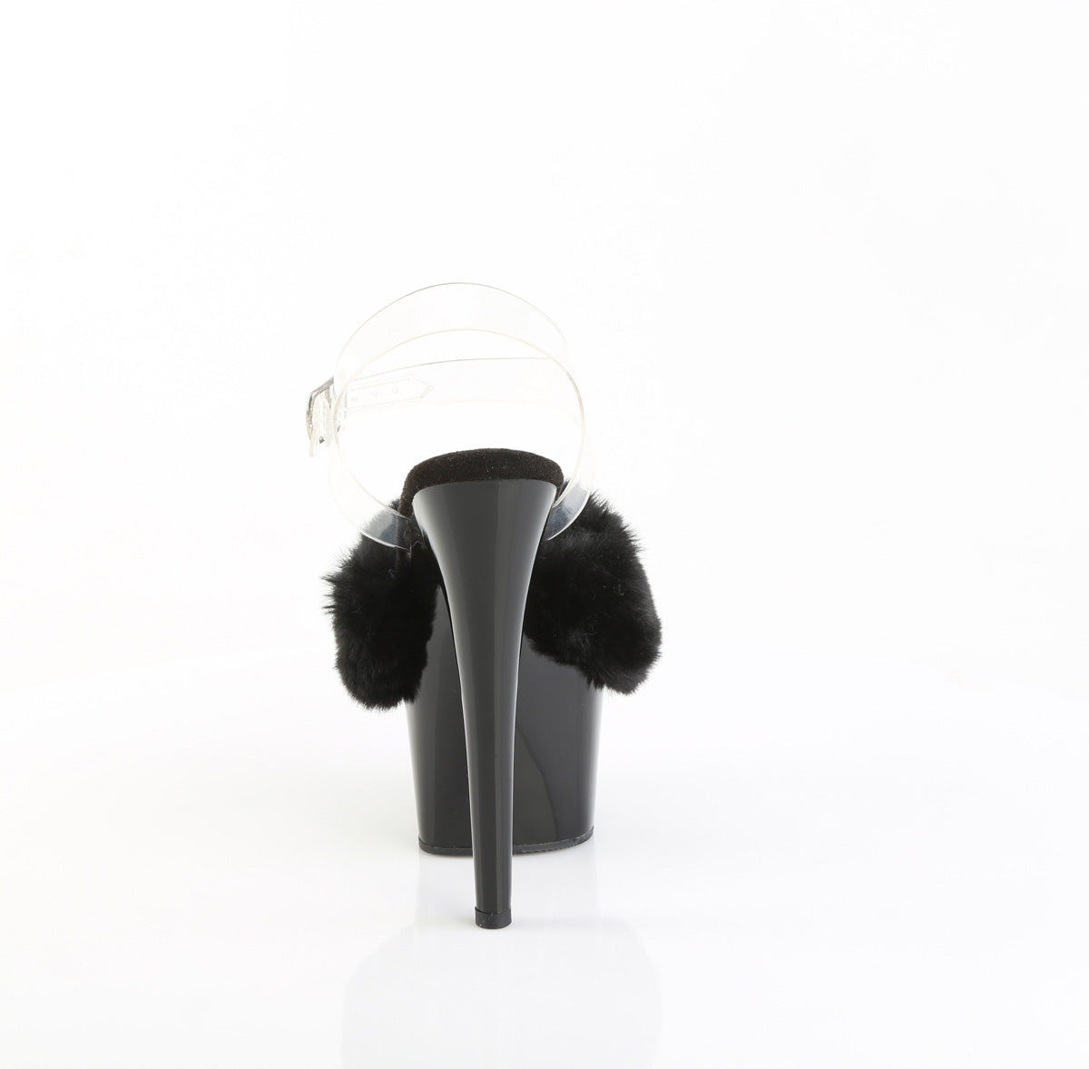 Pleaser ADORE-708FUR 7” Heel Fur Platform Ankle Strap Sandals – Fluffy Peep Toe Heels