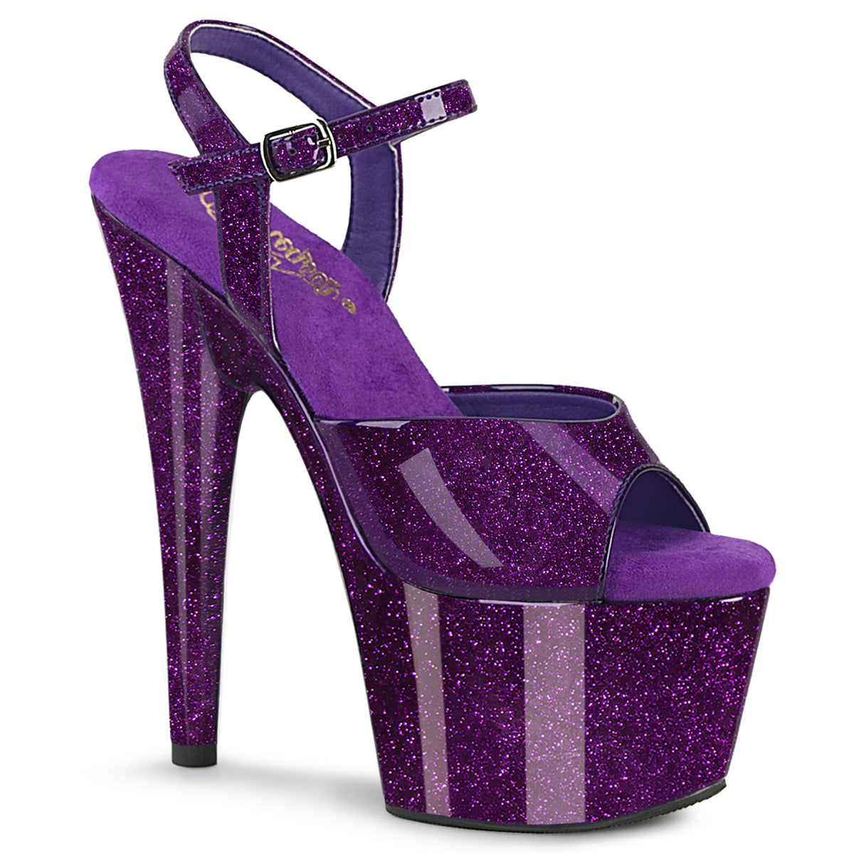 Purple Glitter 7 Inch Hot Pole Dancing Heels - Pleaser ADORE-709GP