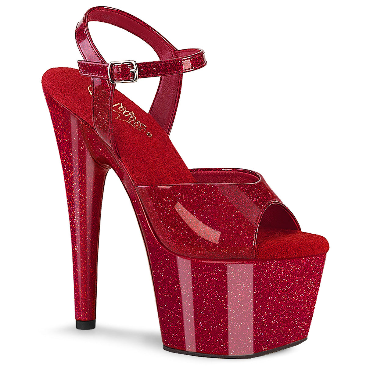 Red Glitter 7 Inch Sexy Pole Dancing Heels - Pleaser ADORE-709GP