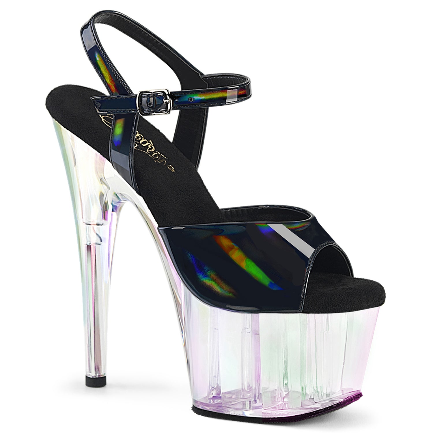 Black 7 Inch Hot Pole Dancing Heels - Pleaser ADORE-709HT