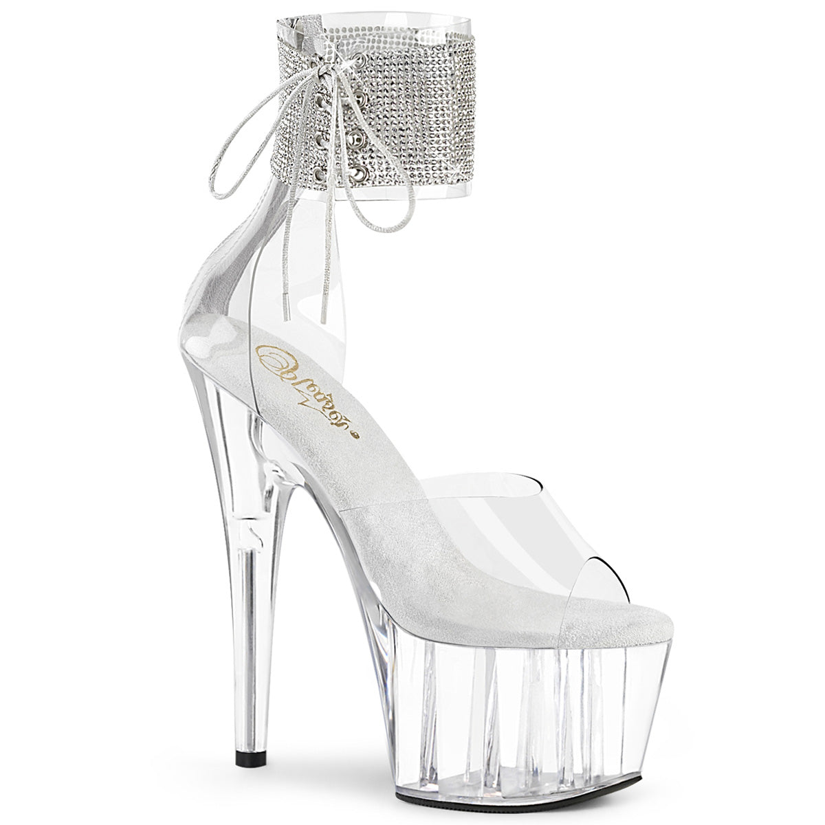 Adore-724RS Pleasers 7 pulgadas transparente exótico bailando baile bling tobillo de los tacones