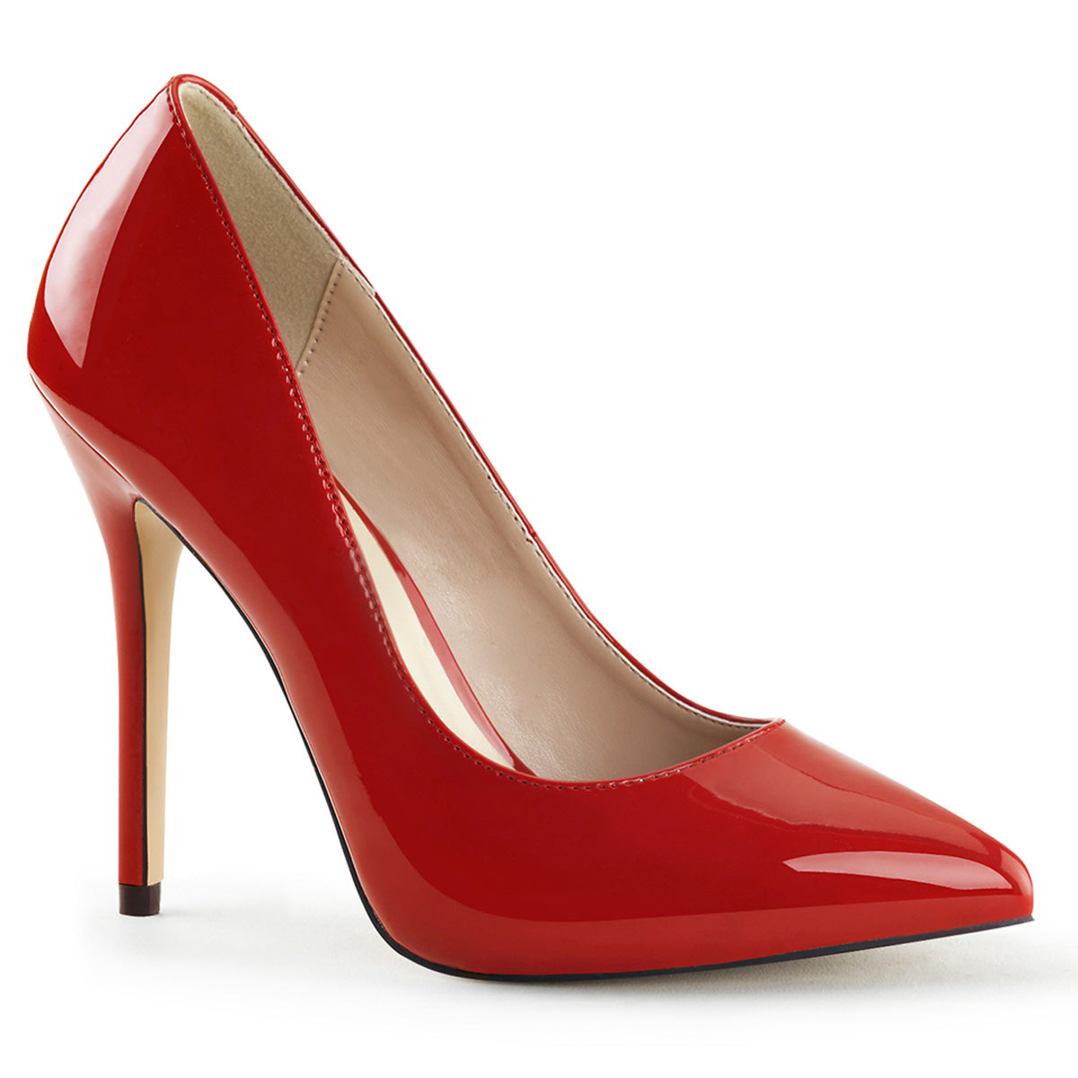 Red 5 Inch Sensual Single Sole Shoes - Pleaser AMUSE-20