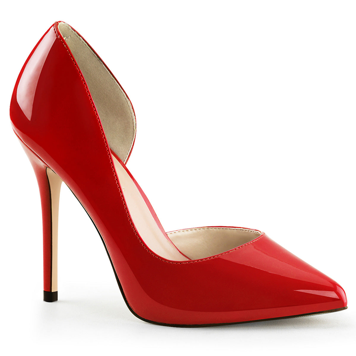 Red 5 Inch Teasing Single Sole Shoes - Pleaser AMUSE-22