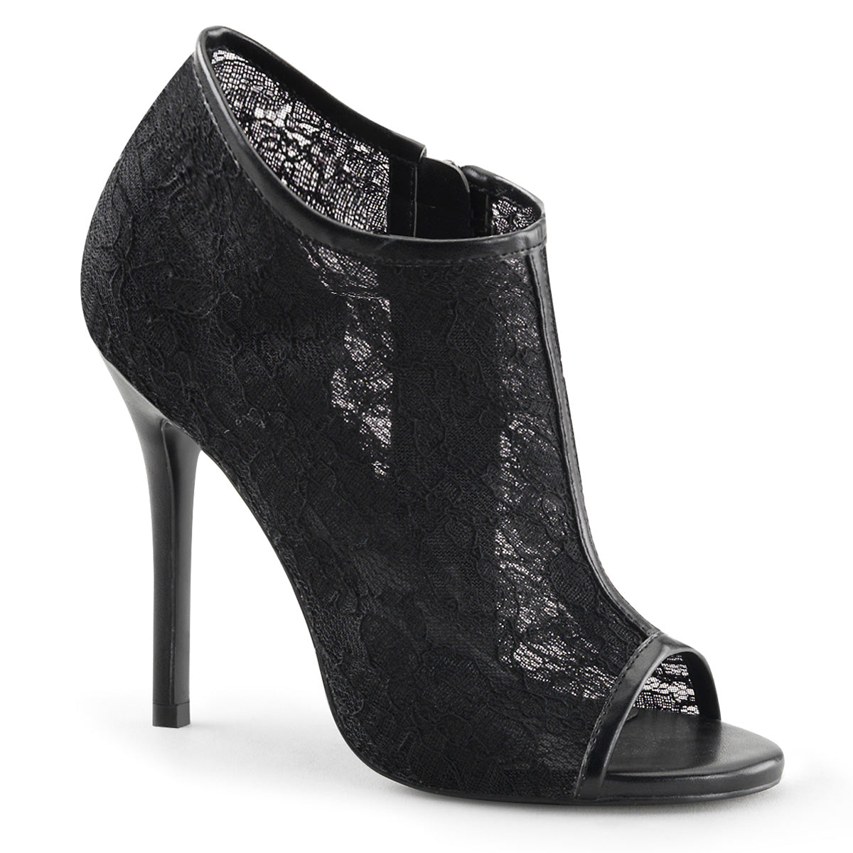 Black 5 Inch Bedroom Shoes - Fabulicious AMUSE-56