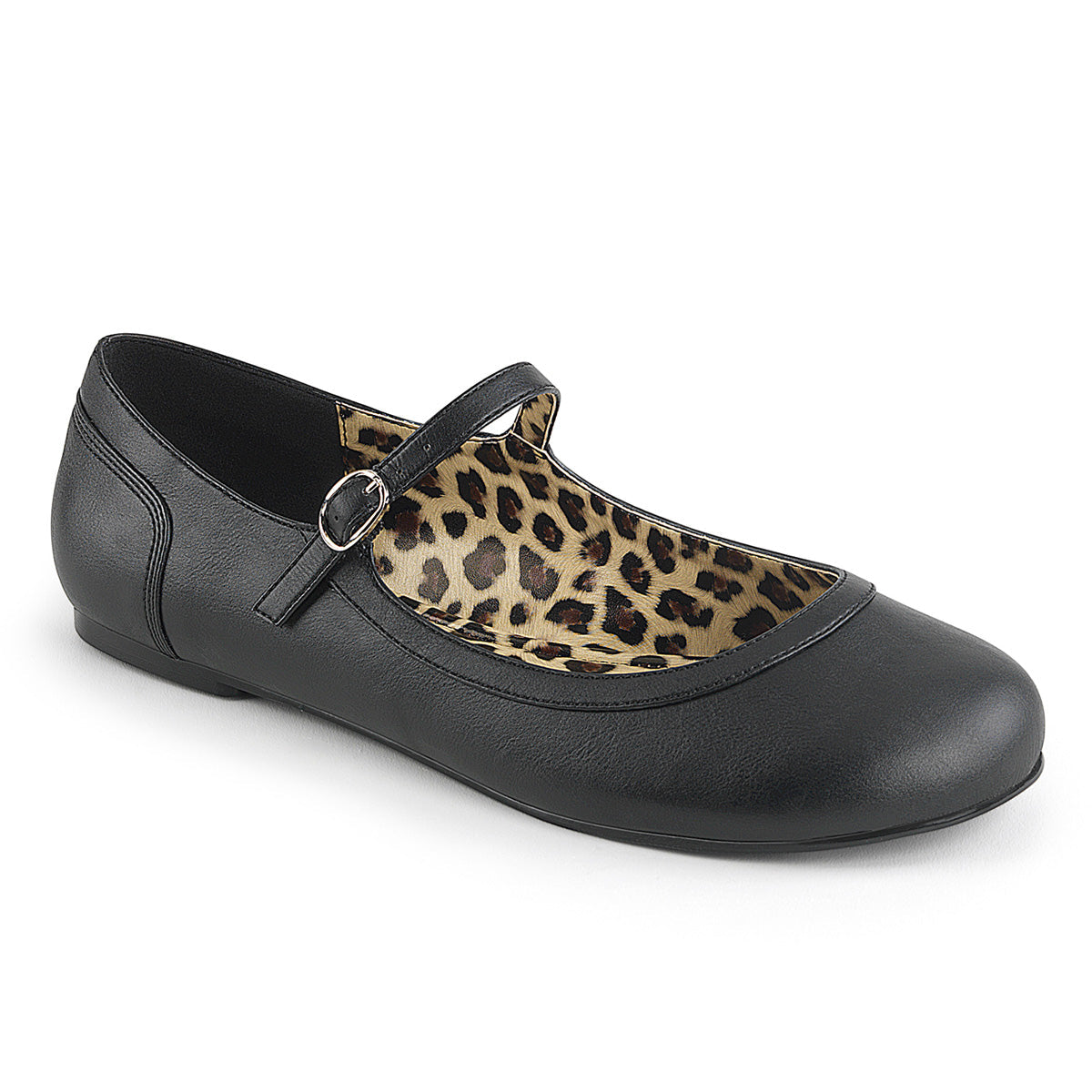 Anna-02 Pleaser Sexy Black Faux Leather T Bar Pumps