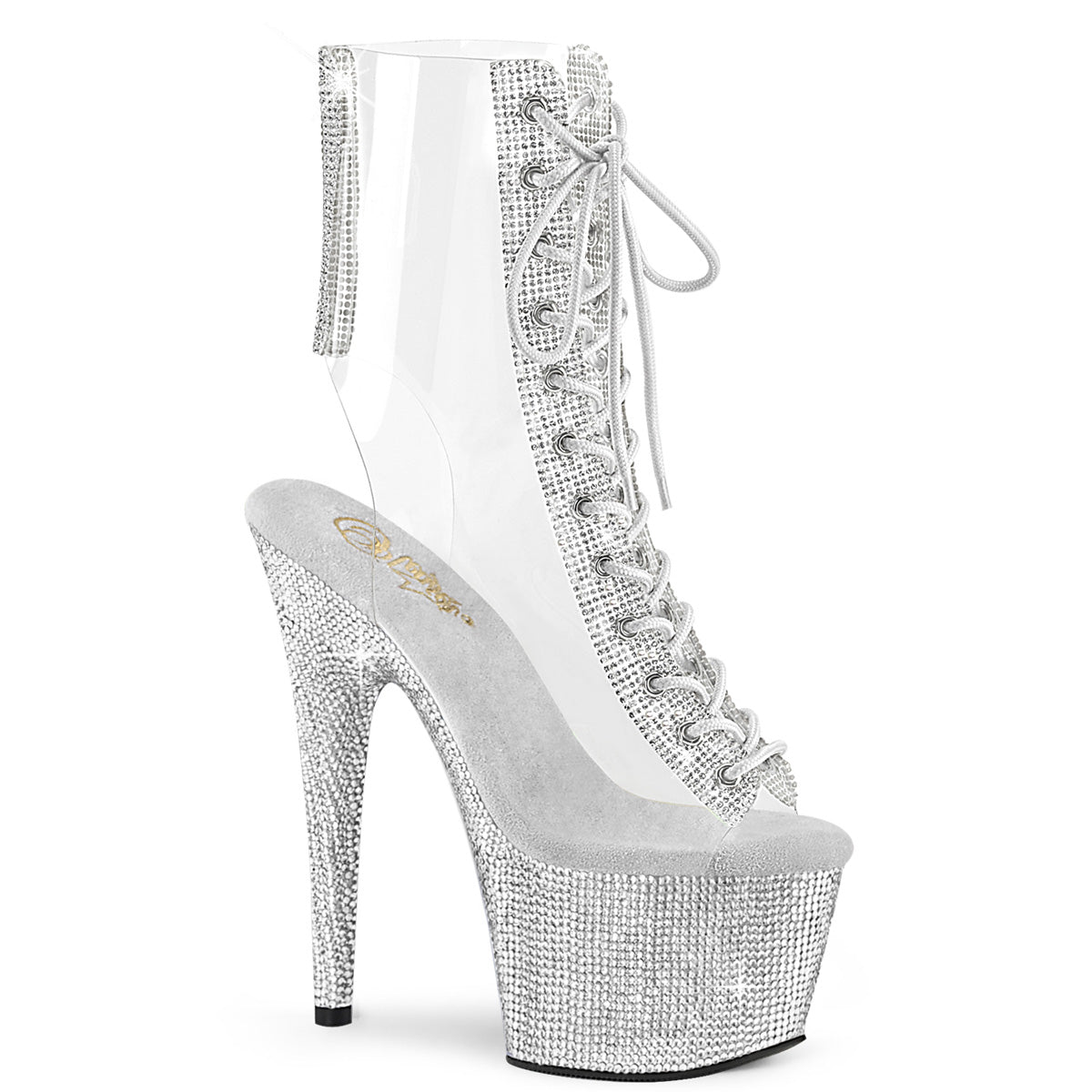Bejeweled-1016c-2-7 Pleaser CLR-RS/Plataformas SLV RS Botas de tobillo (baile exótico)