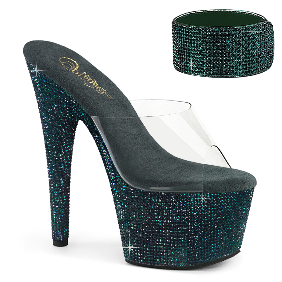 Bejeweled-712rs Pleaser esmeralda bling pole dance zapatos