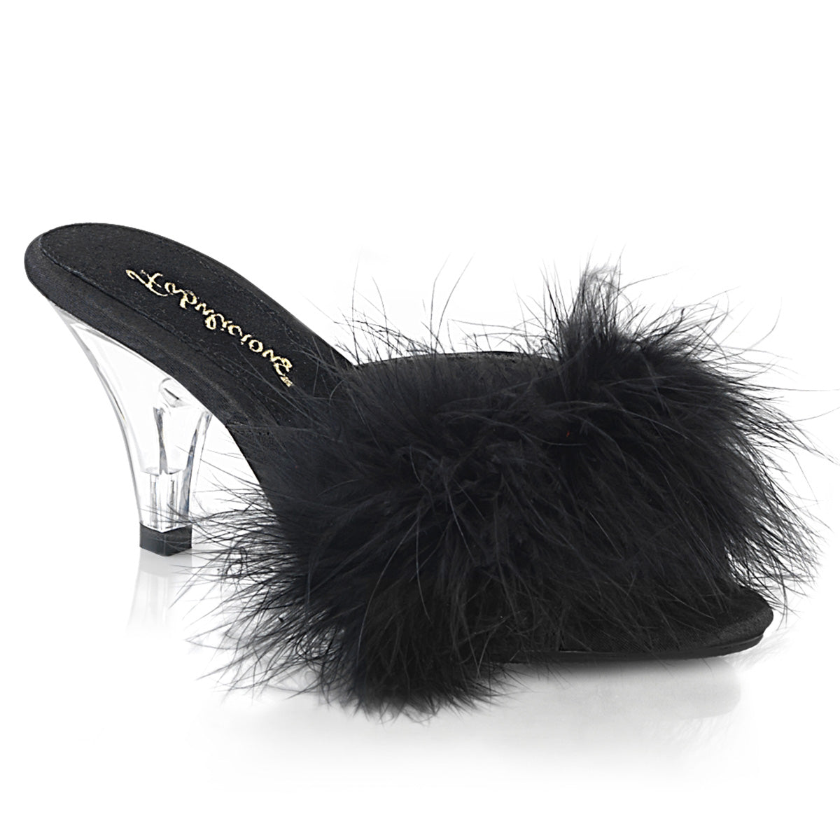 Black 3 Inch Bedroom Shoes - Fabulicious BELLE-301F