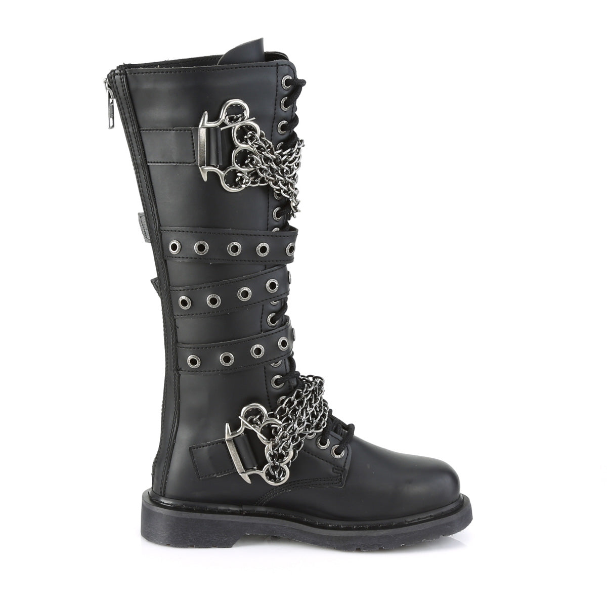 BOLT-450 DemoniaCult Alternative Footwear Unisex Chain Detail Combat Boots