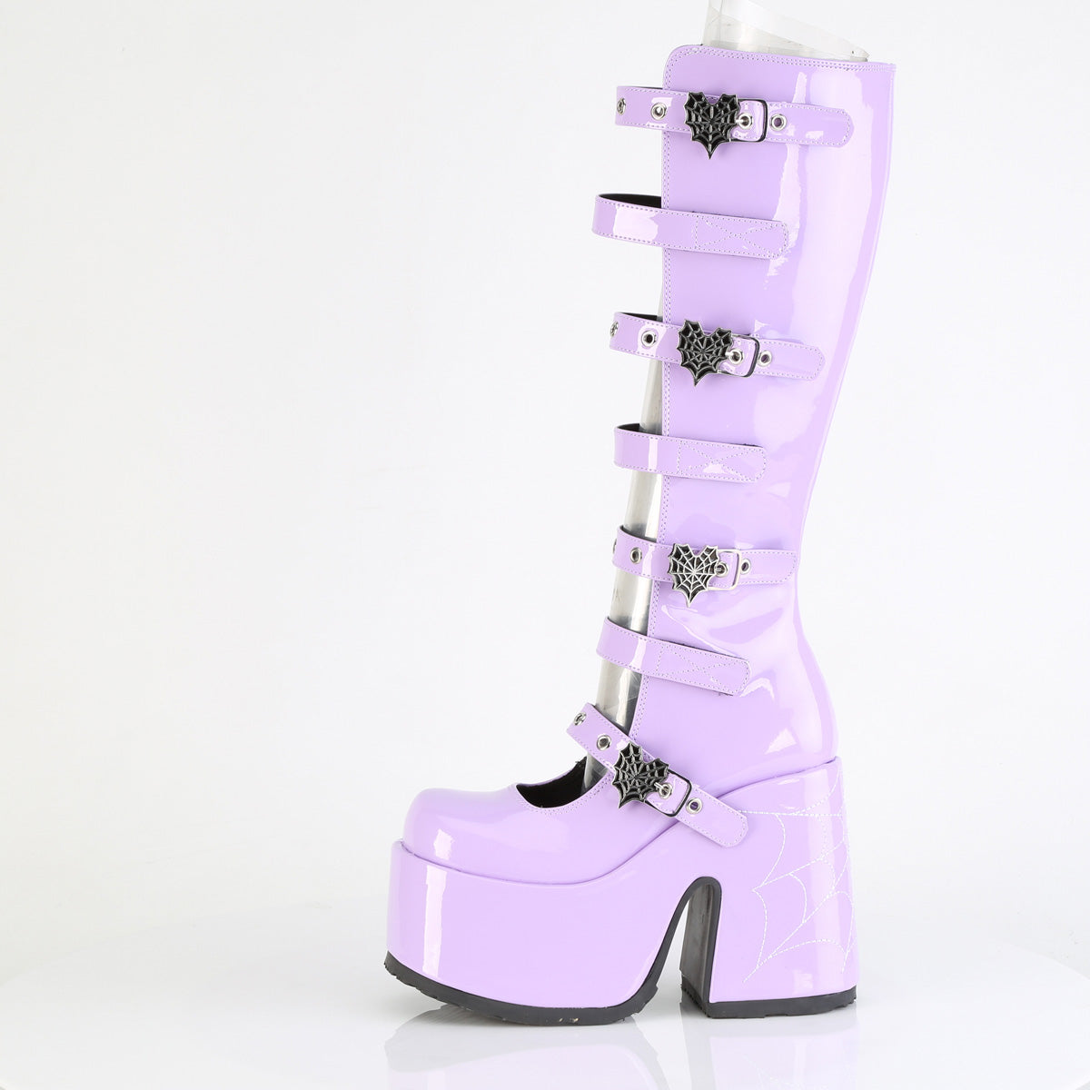 Lavender 5 Inch Alternative Knee High Boots - Demonia Cult CAMEL-223