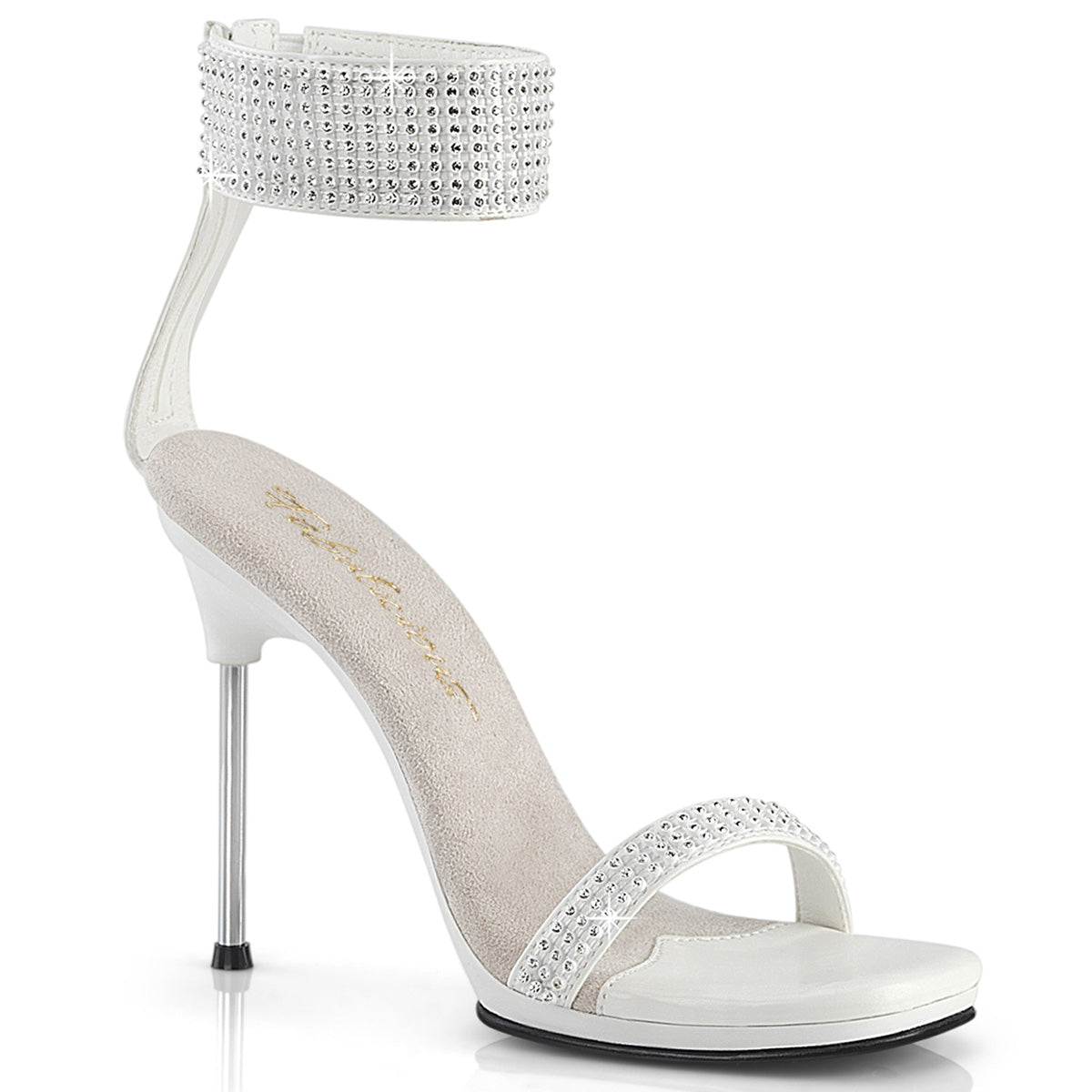 White 4.5 Inch Elegant Shoes - Fabulicious CHIC-40