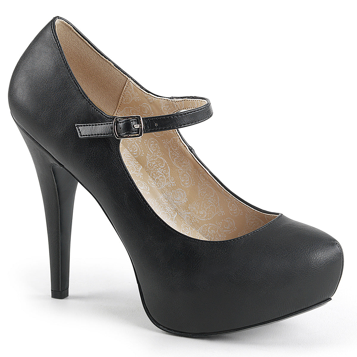 Chloe-02 Pantofi pentru femei de dimensiuni mari de dimensiuni mari de 5 inci cu călcâi negru pantof de platformă neagră