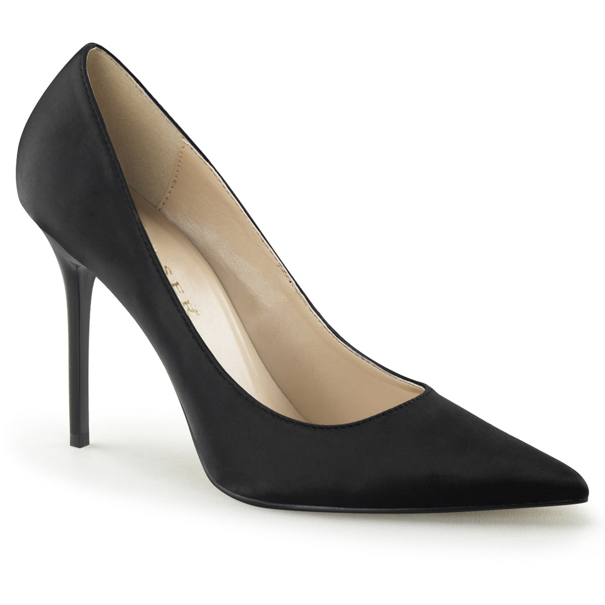 Black Satin 4 Inch Alluring Sexy Shoes - Pleaser CLASSIQUE-20