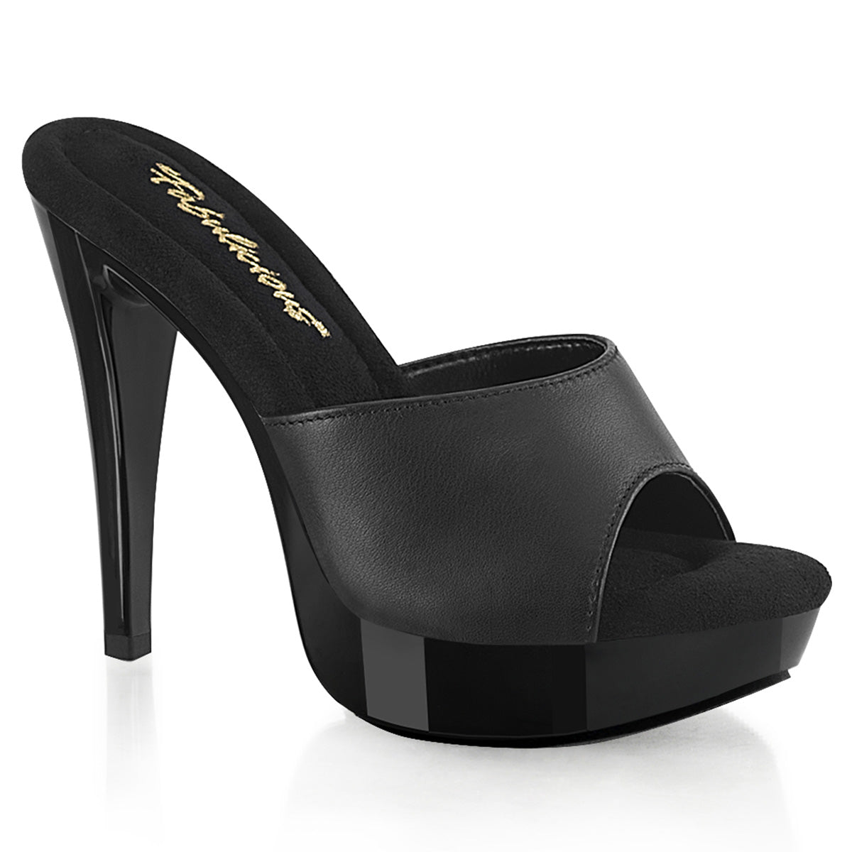 Black Leather 5 Inch Fetish Shoes - Fabulicious COCKTAIL-501L